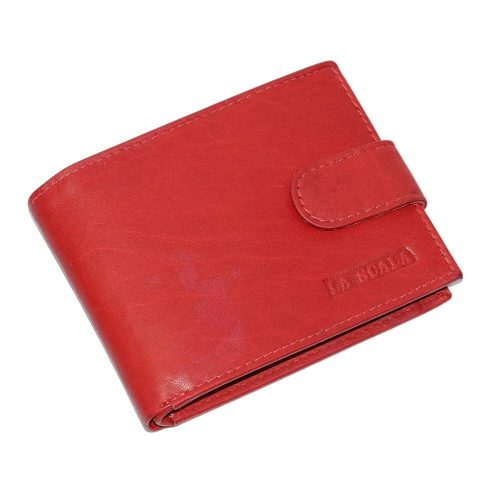 La Scala női bőr pénztárca piros színben 11 × 8 cm