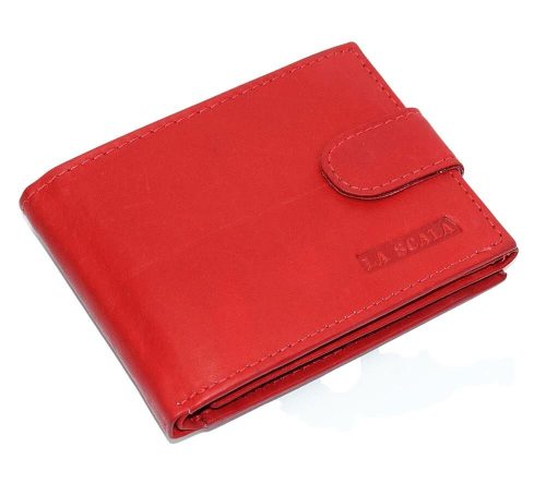 La Scala piros bőr pénztárca 11 × 8 cm