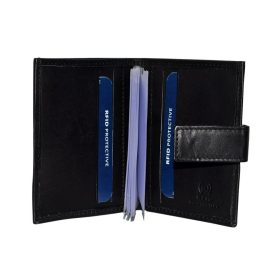 La Scala 16 db-os fekete bőr kártyatartó RFID védelemmel
