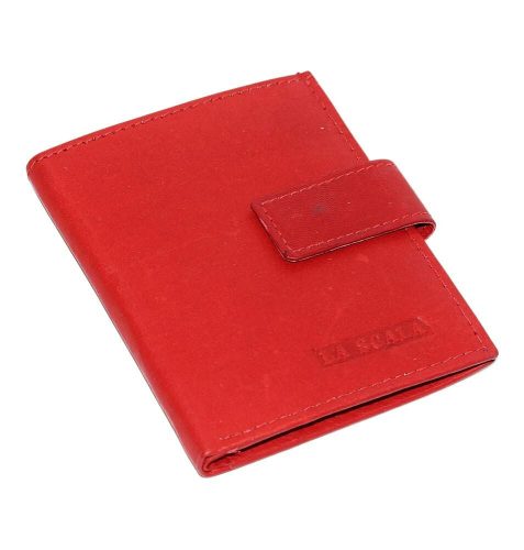 La Scala 16 db-os piros bőr kártyatartó RFID védelemmel
