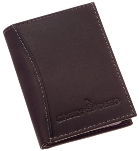 GreenDeed valódi bőr kártyatartó, RFID védelemmel 9,8 × 7,8 cm