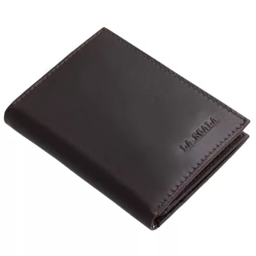 LA SCALA fekete bőr kártyatartó 10,5 x 8,5 cm