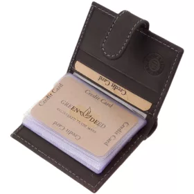 GreenDeed fekete, átkapcsos kártyatartó 10,2 × 7,7 cm