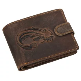   GreenDeed átfogópántos, horgász férfi pénztárca harcsa mintával