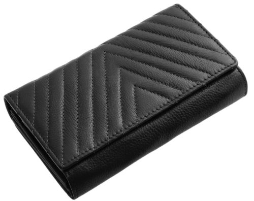 La Scala Luxury fekete színű, női, bőr nagyméretű pénztárca 18,2 x 10 cm