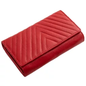   La Scala Luxury piros színű, női, bőr nagyméretű pénztárca 18,2 x 10 cm