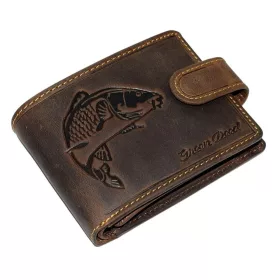   GreenDeed horgász átkapcsos bőr pénztárca ponty nyomattal