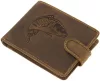 GreenDeed horgász átkapcsos bőr pénztárca ponty mintával 12,3 x 9 cm