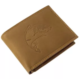   GreenDeed horgász bőr pénztárca ponty nyomattal, RFID védelemmel