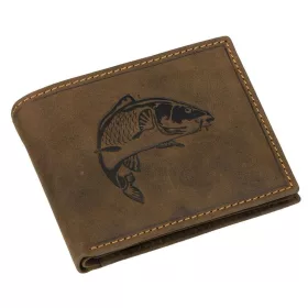   GreenDeed horgász bőr pénztárca ponty nyomattal, RFID védelemmel