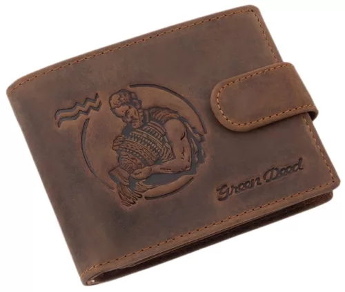 GreenDeed férfi pénztárca Vízöntő csillagjegy mintával 12 × 9,2 cm
