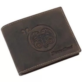   GreenDeed bőr pénztárca kos csillagjegy mintával, RFID védelemmel
