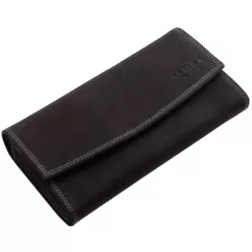   La Scala Luxury valódi bőr fekete brifkó pénztárca 18,5 x 9,8 cm
