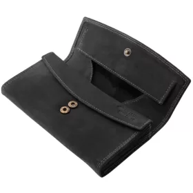   La Scala Luxury valódi bőr fekete brifkó pénztárca 18,5 x 9,8 cm
