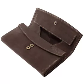   La Scala Luxury valódi bőr sötétbarna brifkó pénztárca 18,5 x 9,8 cm