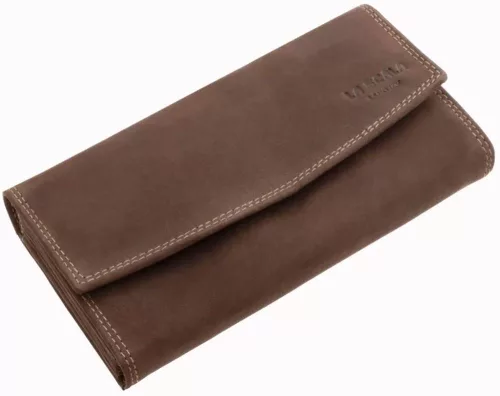 La Scala Luxury valódi bőr világosbarna brifkó pénztárca 18,5 x 9,8 cm