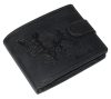 GreenDeed fekete vadász bőr pénztárca vaddisznó lenyomattal 12 × 9,5 cm