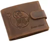 GreenDeed férfi bivalybőr pénztárca Bak csillagjegy mintával 12 × 9,2 cm