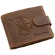 GreenDeed férfi bivalybőr pénztárca Bak csillagjegy mintával 12 × 9,2 cm