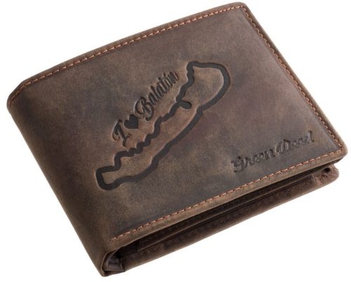 GreenDeed bőr pénztárca Balaton mintával, RFID védelemmel