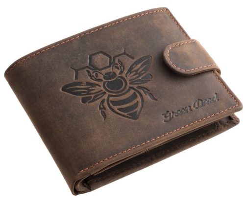 GreenDeed bőr átfogópántos pénztárca villamos mintával