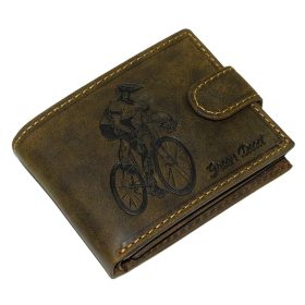 GreenDeed kisméretű bringás bőr pénztárca, RFID