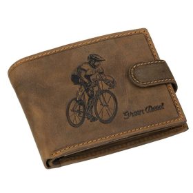 GreenDeed bőr pénztárca bringás motívummal