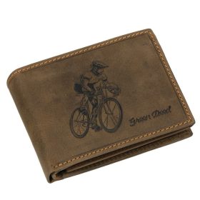 GreenDeed bőr pénztárca bringás motívummal