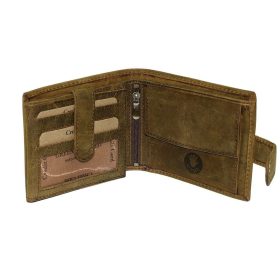   GreenDeed barna bőr pénztárca biciklis lenyomattal, RFID 11,8 × 9,5 cm