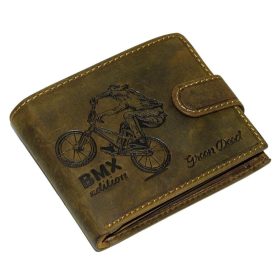 GreenDeed bőr pénztárca BMX mintával