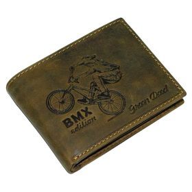 GreenDeed átkapcsos bőr pénztárca BMX mintával