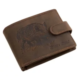 GreenDeed bőr pénztárca vaddisznó mintával 12 × 9,2 cm
