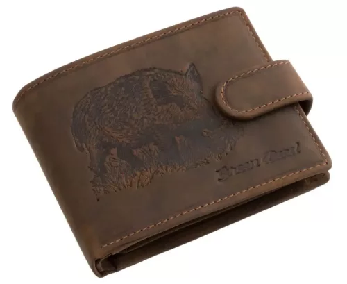 GreenDeed bőr pénztárca vaddisznó mintával 12 × 9,2 cm