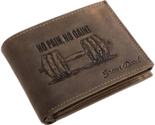 GreenDeed férfi pénztárca súlyzó mintával 12 × 9,2 cm