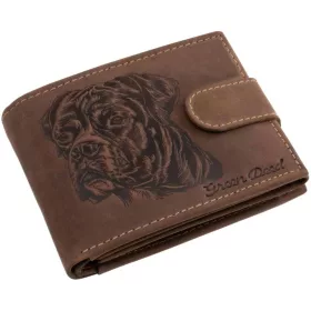 GreenDeed bőr pénztárca német juhászkutya mintával, RFID védelemmel