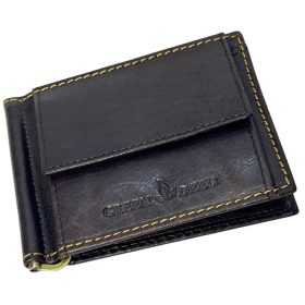 GreenDeed sötétbarna bőr dollártárca 11 × 9 cm