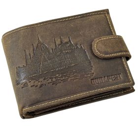   GreenDeed átfogópántos bőr pénztárca Országháza lenyomattal, RFID