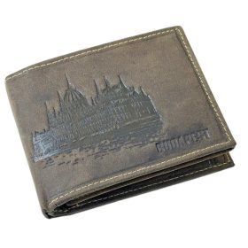 GreenDeed bőr pénztárca Országház mintával, RFID