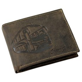 GreenDeed bőr pénztárca busz lenyomattal, RFID