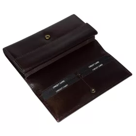   S.Belmonte női sötétbarna bőr pénztárca, brifkó 20 × 10 cm