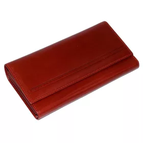 S.Belmonte női piros bőr pénztárca, brifkó 20 × 10 cm