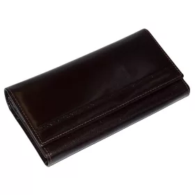   S.Belmonte női sötétbarna bőr pénztárca, brifkó 20 × 10 cm