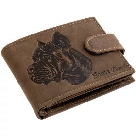 GreenDeed bőr pénztárca német juhászkutya mintával, RFID védelemmel