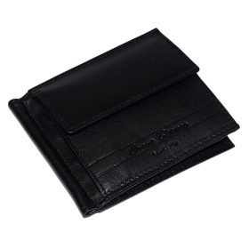 Corvo Bianco fekete bőr dollártárca 11 × 9,2 cm