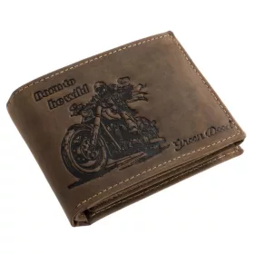 GreenDeed bőr pénztárca chopper motoros mintával