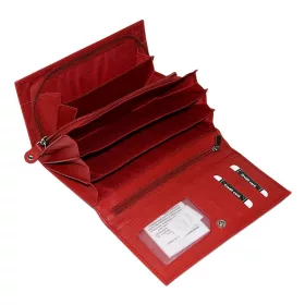   La Scala nagyméretű, női piros színű bőr pénztárca 18,2 × 9,8 cm