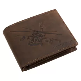 GreenDeed bőr pénztárca helikopter mintával 12 × 9,2 cm