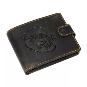   GreenDeed horgász átkapcsos bőr pénztárca csuka mintával 12 x 9,5 cm