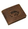 GreenDeed horgász bőr pénztárca csuka mintával 12 x 9,5 cm