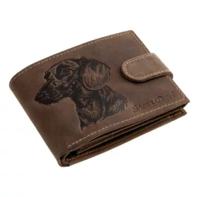   GreenDeed bőr pénztárca tacskó mintával, RFID védelemmel 12 × 9,2 cm